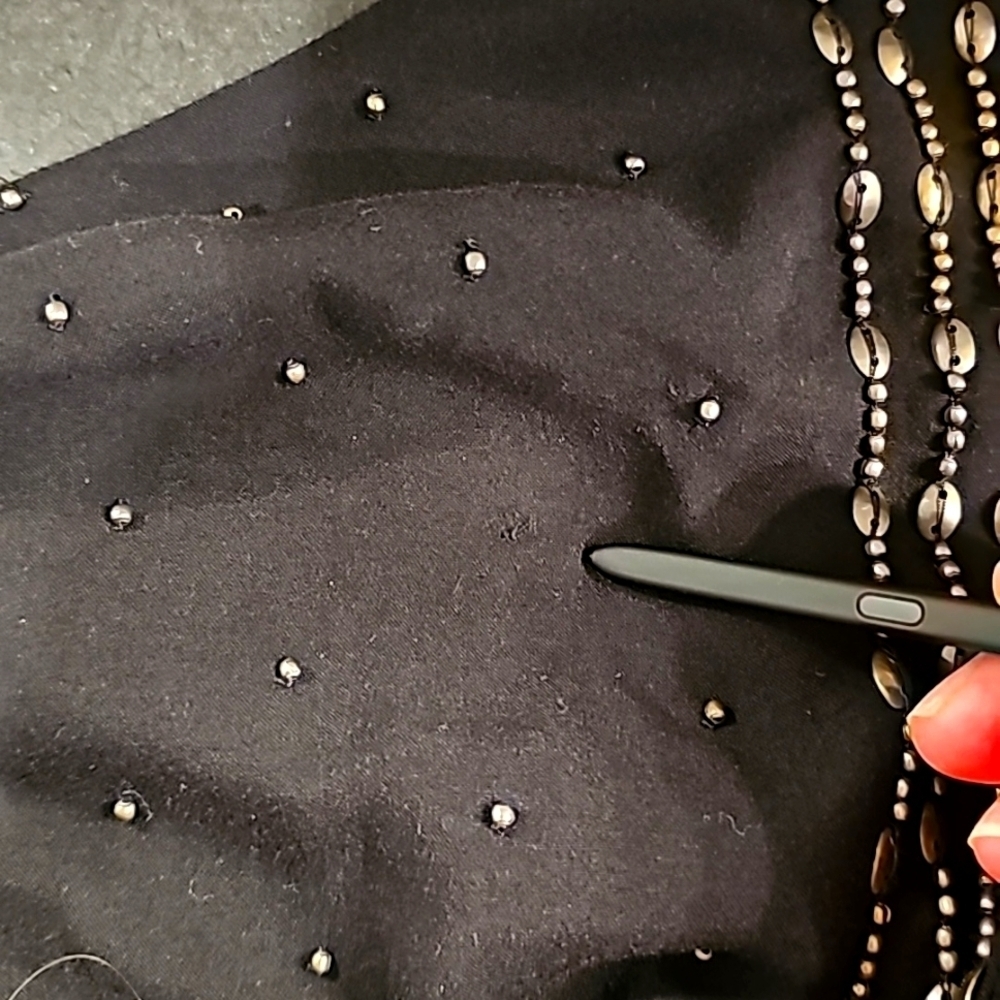 Anthro Floreat Austral Black Beaded Embroidered Boho Peasant Blouse - Size Small - Picture 11 of 12
